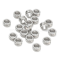 304 Stainless Steel Spacer Beads, Grooved olumn, Tarnish Free, Stainless Steel Color, 6x3mm, Hole: 4mm(SA-CBA97DF-05P-02)