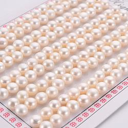 Natural Cultured Freshwater Pearl Beads, Grade 3A, Half Drilled, Rondelle, Floral White, 5x4mm, Hole: 0.8mm(X-PEAR-P056-059B)
