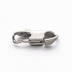 Tarnish Resistant 304 Stainless Steel Lobster Claw Clasps, Stainless Steel Color, 18x7.5x3.5mm, Hole: 4.5x3.5mm(STAS-E094-BS18-P)