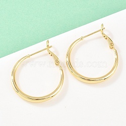 Brass Hoop Earrings for Women, Cadmium Free & Lead Free, Long-Lasting Plated, Rack Plating, Real 18K Gold Plated, 31.5x25.5x3mm(EJEW-A156-17A-G)
