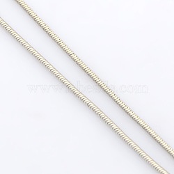 Soldered Brass Round Snake Chain, Platinum, 1mm(X1-CHC-L002-03)