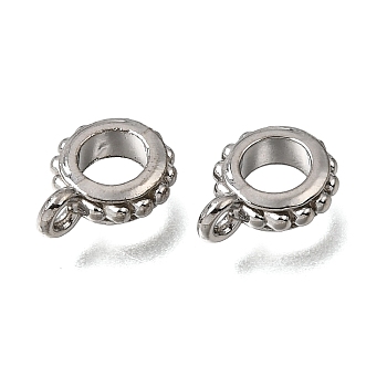 304 Stainless Steel Tube Bails, Round Ring, Stainless Steel Color, 10x8x3.5mm, Hole: 1.5mm, Inner Diameter: 4mm