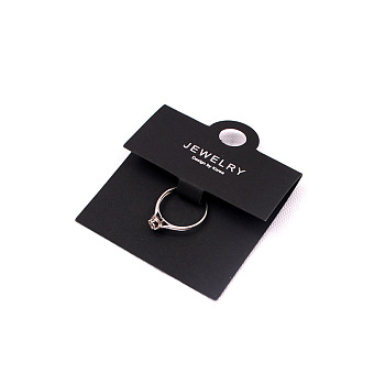 Folding Paper Ring Display Cards, Jewelry Display Card for Ring Packaging, Black, 10x6cm