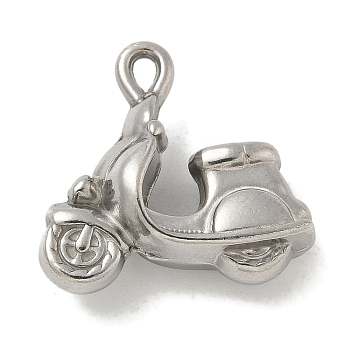 Anti-Tarnish 304 Stainless Steel Pendants, Electric Vehicles Charm, Stainless Steel Color, 21x22x8.5mm, Hole: 1.6mm