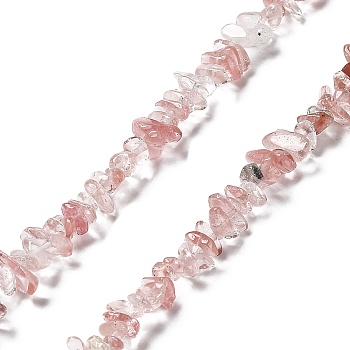 Cherry Quartz Glass Beads Strands, Chip, 1~5x3~16x3~5mm, Hole: 0.8~0.9mm, 29.92~32.68''(76~83cm)