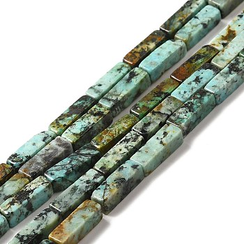 Natural African Turquoise(Jasper) Beads Strands, Cuboid, 13~13.5x4.5x4.5mm, Hole: 1~1.2mm, about 30pcs/strand, 15.75 inch(40cm)