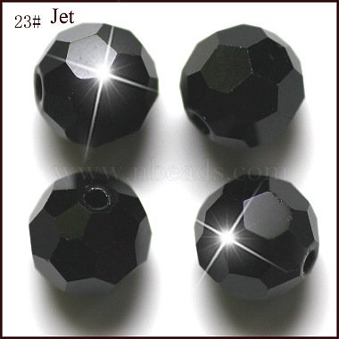 10mm Black Round Glass Beads