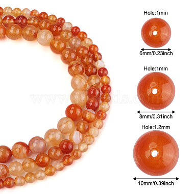 yilisi 3 brins 3 tailles brins de perles de cornaline naturelle(G-YS0001-08)-3