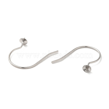 Rhodium Plated 925 Sterling Silver Earring Hooks(STER-M114-03P)-2