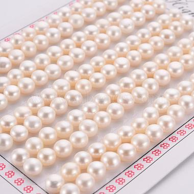 Floral White Rondelle Pearl Beads