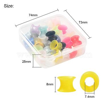 32pcs 16 colores de silicona brillo medidores de oído finos túneles de carne tapones(FIND-YW0001-19B)-4