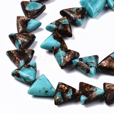 Assembled Natural Bronzite and Synthetic Turquoise Beads Strands(G-S366-062)-3