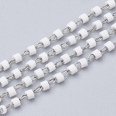 Ivory Stainless Steel+Glass Handmade Chains Chain