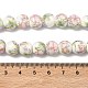 手作り花柄陶器セラミックビーズ連売り(PORC-M007-10mm-07)-3