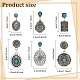 6 Pairs 6 Style Rhombus & Rectangle & Oval Synthetic Turquoise Dangle Stud Earrings(EJEW-AN0001-05)-2