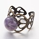 Adjustable Mixed Stone Wide Band Cuff Rings(RJEW-JR00147)-3