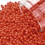TOHO Round Seed Beads, Japanese Seed Beads, (50) Opaque Sunset Orange, 11/0, 2.2mm, Hole: 0.8mm, about 1110pcs/bottle, 10g/bottle(SEED-JPTR11-0050)