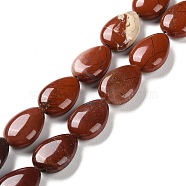 Natural Red Jasper Beads Strands, Flat Teardrop, 13~14x9.5~10x5~5.5mm, Hole: 1.2mm, about 28pcs/strand, 15.16''(38.5cm)(G-K357-A04-01)