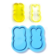 Shaker Mold, DIY Quicksand Jewelry Silhouette Silicone Molds, Resin Casting Molds, For UV Resin, Epoxy Resin Jewelry Making, Deep Sky Blue, 82x103.5x10mm, Inner Diameter: 72.5x45mm(DIY-C039-17)