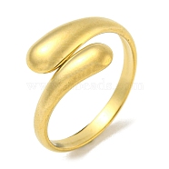 304 Stainless Steel Plain Cuff Ring, Teardrop, Golden, US Size 6 3/4(17.1mm)(RJEW-C067-01G)
