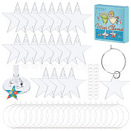 DIY Blank Wine Glass Charm Making Kit, Including Acrylic Big Pendants, Brass Wine Glass Charm Rings & Jump Rings, Star, 70Pcs/box(DIY-SC0023-79B)