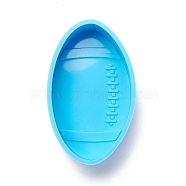 Rugby DIY Decoration Silicone Molds, Resin Casting Molds, For UV Resin, Epoxy Resin Jewelry Making, Deep Sky Blue, 96x61x31mm(DIY-I085-21)