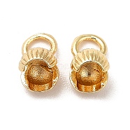 Brass Charms, Long-Lasting Plated, Shuck Shaped, Real 18K Gold Plated, 7x5x6mm, Hole: 3mm(KK-M233-17G)