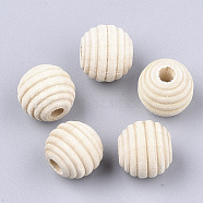 Natural Wood Beads, Beehive Beads, Antique White, 12x11mm, Hole: 3mm(X-WOOD-S053-48)