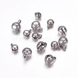 304 Stainless Steel Bell Charms, Stainless Steel Color, 11x8mm, Hole: 2mm(STAS-F117-07P-8mm)