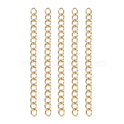 Ion Plating(IP) 304 Stainless Steel Chain Extenders, Real 18K Gold Plated, 47~53x3mm(STAS-E104-42G)