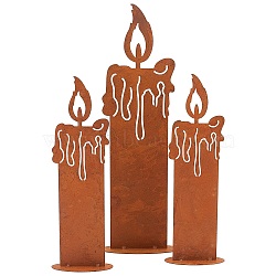 Iron Vintage Home Decorations, Candles Shape, Camel, 70~100x35~40x218~298mm, 3pcs/set(DJEW-WH0007-47)