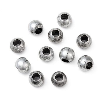CCB Plastic Beads, Large Hole Rondelle Beads, Antique Silver, 17.5x15.5mm, Hole: 7.5mm