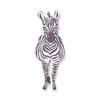 Opaque Acrylic Pendant, Zebra Charm, Black, 52x20x2mm, Hole: 1mm