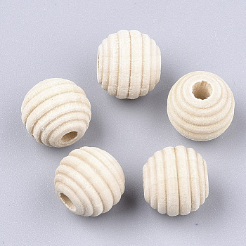 Natural Wood Beads, Beehive Beads, Antique White, 12x11mm, Hole: 3mm
