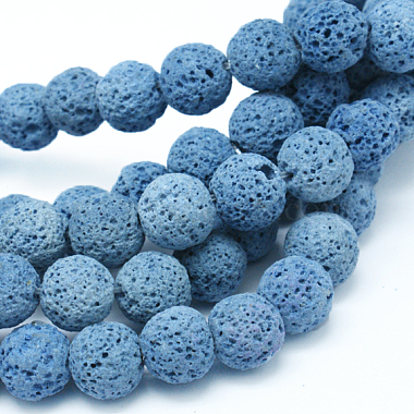 Natural Lava Rock Round Bead Strands(X-G-I124-10mm-11)-4