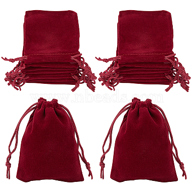 Dark Red Rectangle Velvet Bags