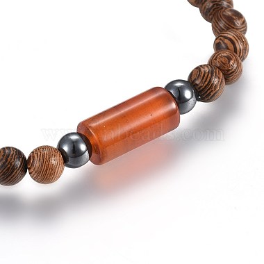 Wood Beads Stretch Bracelets(BJEW-JB03972-M)-3