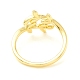 Brass Leaf Wrapped Open Cuff Ring for Women(RJEW-P027-03G)-3