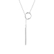SHEGRACE Rhodium Plated 925 Sterling Silver Lariat Necklace(JN645A)-1