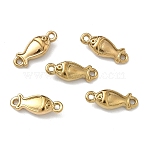 Ocean 304 Stainless Steel Links Connector Charms, Real 18K Gold Plated, Ion Plating(IP), Fish, 11x4.5x2.5mm, Hole: 0.8mm(STAS-D211-15E-G)