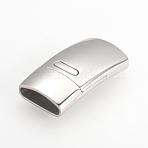 Tarnish Resistant 304 Stainless Steel Magnetic Clasps with Glue-in Ends, Rectangle, Stainless Steel Color, 27x14x6mm, Hole: 4x12mm(STAS-Q211-45)