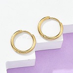 Ion Plating(IP) 304 Stainless Steel Huggie Hoop Earrings, Hypoallergenic Earrings, with 316 Surgical Stainless Steel Pin, Real 18K Gold Plated, 12 Gauge, 17x2mm, Pin: 1mm, Inner Diameter: 12mm(EJEW-F111A-17mm-G)
