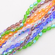 Colorful, 8x6mm, Hole: 1.5mm, about 65~66pcs/strand, 19.29~19.69 inch(49~50cm)(GC889Y)