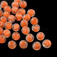 Handmade Luminous Lampwork Beads, Round, Dark Orange, 8mm, Hole: 1mm(LAMP-R125-8mm-05)
