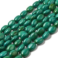 Natural Howlite Beads Strands, Dyed, Egg Shape, Sea Green, 9.5~10.5x7.5~8.5x5~5.5mm, Hole: 1.2mm, about 41~42pcs/strand, 15.59~16.26''(39.6~41.3cm)(G-B049-D01-01B)