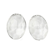 Transparent K5 Glass Cabochons, Faceted, Oval, Clear, 24x17x6.5mm(GLAA-NH0001-01C)