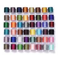 Polyester Braided Metallic Thread, for DIY Braided Bracelets Making and Embroidery, Mixed Color, 0.6mm, 9-Ply, about 38.27 yards(35m)/roll(OCOR-I007-C)