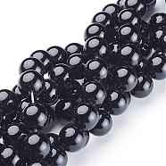 Natural Black Onyx Round Beads Strands, Grade A, Dyed, 12mm, Hole: 1.2mm, about 33pcs/strand, 15.5 inch(GSR12mmC097)