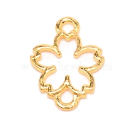 Alloy Open Back Bezel Links, for DIY UV Resin, Epoxy Resin, Pressed Flower Jewelry, Sakura, Golden, 24x18x3mm, Hole: 2.2mm(FIND-WH0093-06)