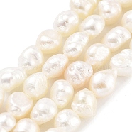 Natural Cultured Freshwater Pearl Beads Strands, Two Sides Polished, Grade 3A, Floral White, 4~5mm, Hole: 0.5mm, about 32pcs/strand, 7.09''(18cm)(PEAR-P062-24A)